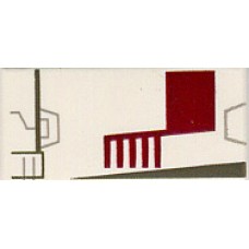 Part 3069bps5 White Tile 1 x 2 with X-wing Fighter Left Pattern 